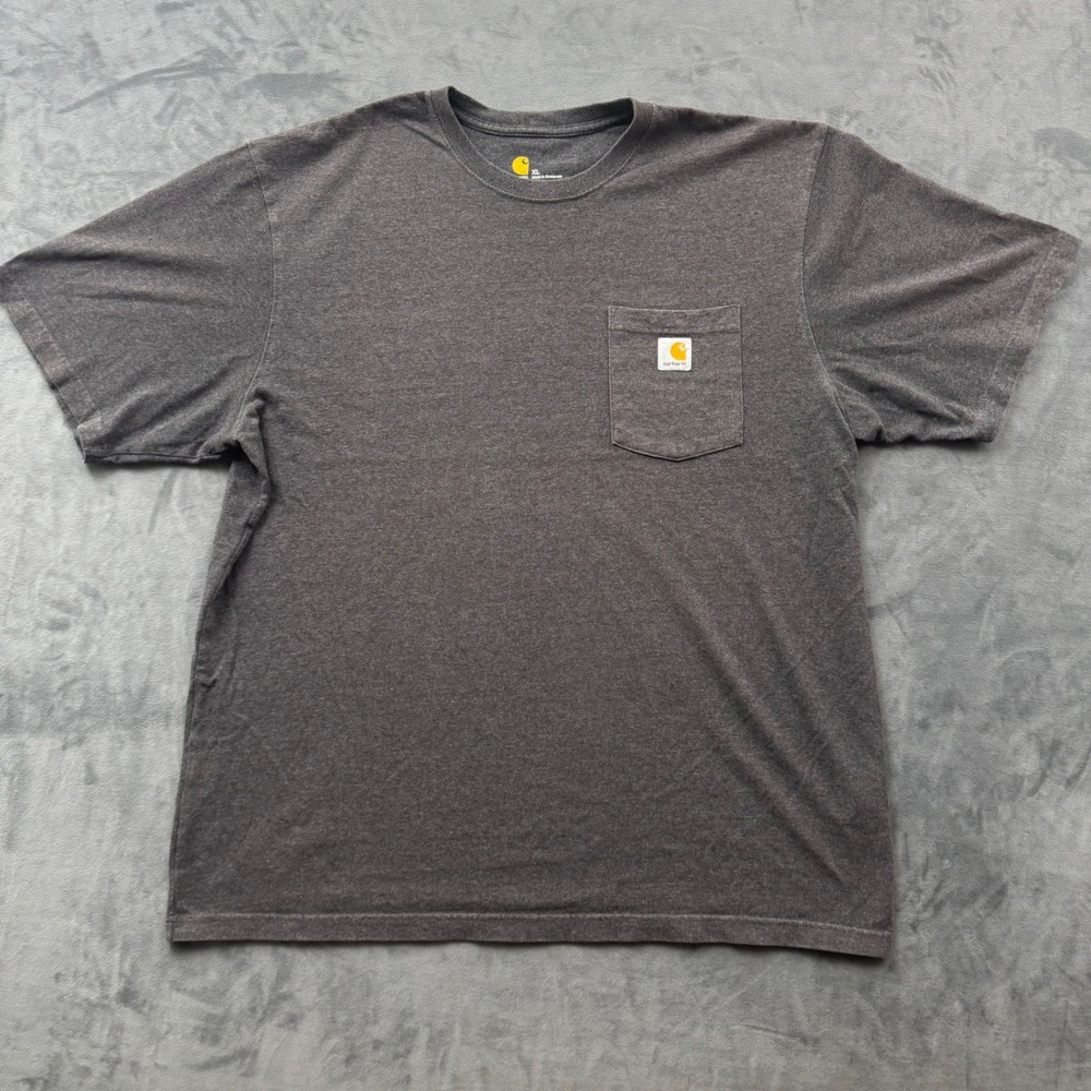 Carhartt Mens K87 Pocket T-Shirt XL Gray Heathered Short Sleeve Workwear Tee